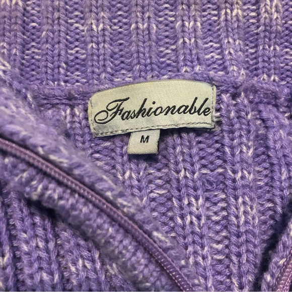 3/40$ Fashionable - Purple Zipper Hoodie - Picture 3 of 5